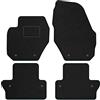 MOTOS Strike Tappetini auto Velours per auto destinato a Volvo V60 I 2010-2018 - Standard, Tessuto, Nero tappetino auto - Provate un nuovo comfort di guida con un set di tappetini in velluto