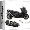 MOTOTOPGUN arrow scarico completo + collettore omologato open race-tech alluminio nero fondello carby compatibile con yamaha tmax t-max 560 2022 2023 2024 mototopgun