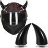 Gsycle Corna da diavolo per casco da motociclista, corno nero universale Decorazione unica per casco con ventose per caschi da bici, moto, auto elettrica, scooter, sci e pattinaggio