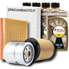 kW&HP KIT TAGLIANDO 3 FILTRI + 4 LITRI OLIO MOTORE QUARTZ 9000 5W-40 COMPATIBILE CON C3 PICASSO 1.4 VTi 70kW 95CV
