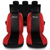 Susy Shop Coprisedili Auto Compatibili Per 500X Set Coprisedile Anteriori e Posteriori Con Logo Ricamato Compatibile Con Airbag (Nero/Rosso)