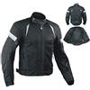 A-Pro - Giacca estiva da motociclisti, in tessuto mesh, con protezioni, colore: nero, L