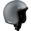 BANDIT - Casco da moto aperto con Jet Premium Grigio Opaco Profilo Pelle Custom Biker Style Visiera inclusa Dull Grey Open Helmet JETPAG (S)
