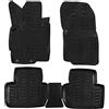 J&J AUTOMOTIVE Tappetini Auto in Gomma su Misura per Mitsubishi Outlander 2007-2012, Set da 4 Pezzi, Bordo Alto 4 cm, Antiscivolo, Inodore, Colore Nero