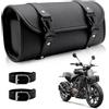 Griwuut Borsa Attrezzi da Moto Impermeabile in Pelle - Borsa da Sella e Laterale Universale, con 2 Cinghie di Fissaggio per Manubrio e Forcella per Maggior Parte Delle Motociclette e Fuoristrada