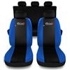 Susy Shop Coprisedili Auto Compatibili Per 500X Set Coprisedile Anteriori e Posteriori Con Logo Ricamato Compatibile Con Airbag (Nero/Blu Royal)