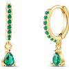 NovaNavel Orecchini goccia verde in oro