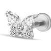 NovaNavel Piercing orecchio/naso farfalla delux in argento