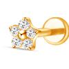 NovaNavel Piercing orecchio/naso/bocca mini fiore bianco in oro