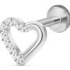 NovaNavel Piercing orecchio/naso cuore eterno in argento