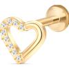 NovaNavel Piercing orecchio/naso cuore eterno in oro