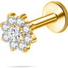 NovaNavel Piercing orecchio/naso/bocca sole bianco in oro