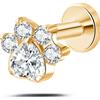 NovaNavel Piercing orecchio/naso/bocca zampa brillante bianca in oro