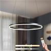 YYUTLUO Lampadario LED Moderno DIY Cerchio | 1 Nera Anelli :60cm=29W | Illuminazione A Sospensione LED In Metallo+Acrilico Telecomando Dimmerabile Lampada Sospensione Soffitto Rotondo Soggiorno