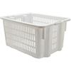 Mobil Plastic cesta per pane - cassa traforata in plastica per alimenti sovrapponibile e impilabile 50 litri con manici - colore bianco neutro