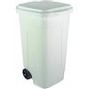 Mobil Plastic - Bidone Raccolta Differenziata 80L | Contenitore Rifiuti Bianco con Coperchio | Pattumiere Ecologiche per Casa e Ufficio