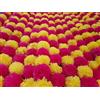 DECORATION CRAFT Ghirlanda di fiori artificiali di calendula gialla e magenta, 1,5 m, per feste, matrimoni, Diwali Mehndi Pooja Festival e decorazione tradizionale a tema indiano, decorazione per la casa, foto, sfondi