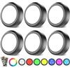 MOUJUCHI Luci Led a Batteria, 6 Pcs Mini Luce adesiva a batteria Luce Led Sottopensile per Scale, Armadio, Sottopensile, Cucina, Corridoio, Camere per Bambini (RGB Nero)