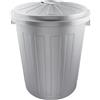 keeeper Pattumiera universale con coperchio chiudibile, Plastica resistente (PP), Pattumiera Supermax, 50 L, Mats, Argento