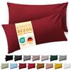 Blumtal Fodera per cuscino 50 x 70, 2 pezzi - Fodere per cuscini certificate OEKO-TEX 100% microfibra extra morbida e lavabile in lavatrice - Fodera per cuscino 50x70 rosso aurora