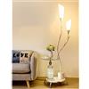 GLIvantad Lampada da Terra Ferro Battuto con Tavolino e PVC Paralume, 2 Luci - Ideale per Salotto, Ufficio e Camera da Letto - Lampada da Pavimento Piantana