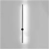 PTLYE Striscia LED Lunga lineare Girevole per Interni in Stile Nordico Moderno in Metallo per Camera da Letto Soggiorno (Luce Bianco-Nero 80 cm)