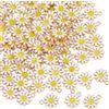 BEAMARKER 100 pz Smaltato Margherita Piccolo Fiore Ciondoli Bianco Floreale Margherita Tema Pendente Placcato Oro Lega Mini Ciondoli Pendenti per Creazione di Gioielli Bracciale Collana Orecchino Port