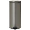 Brabantia Pedal Bin Newicon Pattumiera a Pedale, Secchio Interno in Plastica, Platinum, 30 lt