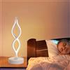 XINYASEE Lampada da Tavolo a LED Semplice e Moderna, Lampada da Comodino per Camera da Letto, Lampada dall'Atmosfera Creativa con Luce Tricolore, Ferro e Acrilico (Bianco)