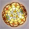 GUPENAA Plafoniera stile Tiffany, lampada da soffitto in vetro colorato barocco giallo per soggiorno camera da letto cucina corridoio, E27, MAX40W,40cm