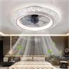 Dceinz Circolare Ventilatore Da Soffitto Con Luce Funzione Timer Con Telecomando E Controllo Tramite App Dimmerazione Lampadario Con Ventilatore Da Soffitto Funzionamento Reversibile,Bianco