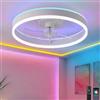 Dobecd RGB Rotondo Ventilatore da Soffitto con Luce 6 Velocità Reversibile Dimmerabile Telecomando APP Ventilatore a Soffitto con Luce Funzione Memoria Timer Ideale Soggiorno Camera da Letto Pranzo-5
