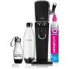 SodaStream Gasatore d'acqua Art, include cilindro di Co2 per creare fino a 60L di acqua frizzante, bottiglia da 1 L e bottiglia da 0,5L, riduce i rifiuti di plastica, colore nero.