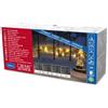 Konstsmide 2733-102 / Tenda di luci LED di pioggia ghiacciata / 200 diodi bianco caldi / 24V trasformatore da esterno/cavo bianco