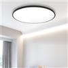 XINYASEE Plafoniera LED moderna e semplice 40W, 6000K 2000LM Plafoniera rotonda impermeabile IP44 Bagno Ø37CM Camera da letto, cucina, soggiorno Ufficio Plafoniere (27cm-30watt, nero)