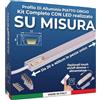 AFTERTECH Barra LED Profilo Alluminio PIATTO GRIGIO SU MISURA al centimetro da 20 a 400cm in pezzo UNICO - LUCE POTENTE 19,2w/m 180led/m - PERSONALIZZABILE - MADE IN ITALY - Sottopensile Cucina