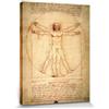 1art1 Leonardo da Vinci Poster Stampa Artistica su Tela Uomo Vitruviano, 1490 Circa Quadro da Parete sulla Barella | Murale XXL | Immagine 80x60 cm