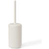 Inbagno Porta Scopino Bagno Bianco Crema Cannettato In Plastica Rigida - Linea Arizona | D 8 X H 32,5 Cm