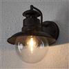 Lindby Lampada da Parete per Esterno Vintage Industriale in Ferro battuto, Applique Retrò Rustica Stile Edison Effetto Antico Bronzo Ruggine Luce Giardino E27 26 x 22cm IP44