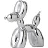 YOYUMI Mini Scultura Cane Palloncino Statue - Decorazione in Resina con Superficie Brillante, Decorare il Soggiorno Camera da Letto Vetrina e Ufficio, Argento 9,5 * 9,5 * 4 cm