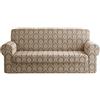 SaRani Copridivano Elasticizzato Salva Divano Damascato Elgeante (Beige, Due posti)