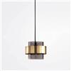 SANGPAO Decorazione domestica Lampada a sospensione in vetro di metà secolo Isola della cucina Paralume per tamburo Mini Lampadario a sospensione a soffitto Ambra Grigio Oro Lampadario country per cam