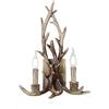 vetrine inrete Vetrineinrete® Applique country a corna di cervo vintage lampada da muro retro 2 portalampada e14 arredamento rustico (Marrone) Z60