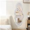 BST FURNH Specchio Nuvola a Figura Intera Bianco - Specchio da Parete con Cornice in Velluto (112x54cm) - Specchio di Design Unico per Camera da Letto, Bagno e Soggiorno - Estetica Soft & Chic