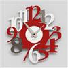 Giallobus - Orologio Bilay - Carved - Legno Mdf - Premium 30x30‎‎cm - 12 - Ruby red - Artigianale Made in Italy - Silenzioso - Idea regalo - Moderni doppio livello