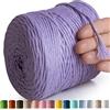MeriWoolArt® Corda di Cotone 4mm 225m Corda Macramè Naturale, Filato Morbido per Tessuto da Parete, Macrame Fatto A Mano Parete Appeso Boho, Piume Macramè Acchiappasogni, Decorazione Macramè Fai Da Te