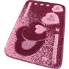 emmevi Tappeto Bagno Morbido Antiscivolo Assorbente Moderno Scendiletto Doccia MOD.ITACA 50X80_Porpora