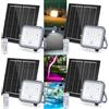 Aigostar Faretto LED Esterno RGBW Solare 50W Faretti Colorati, Colori RGB 15+6500K, 3 modalità, Dimmerabile, Telecomando, IP66 impermeabile, Da utilizzare per giardino, feste, patio. 4 PCS