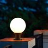 Mengjay Moderno E27 Lampada da Giardino Esterno - Sfera Rotonda in Acrilico a Colonna LED, Globo Lanterna da Palo per Villa (15cm)