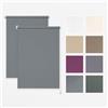 Estika Tende a rullo senza forare set da 2-65 x 150 cm - Grigio 1 - per interni, per finestre, tessuto semi-trasparente, protezione solare